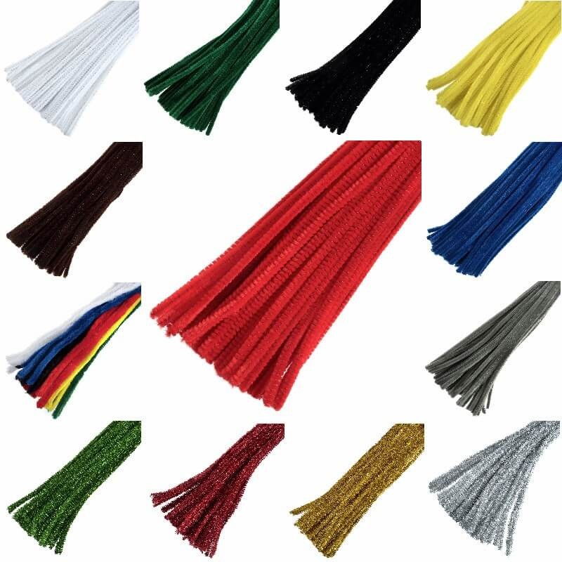 1 x Chenille Craft Stems Pipe Cleaners 30cm 12 Long 6mm Wide