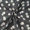 Polycotton Fabric Polka Dot Floating Daisy Flowers Floral Spots Dots