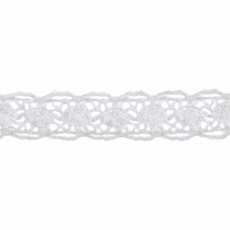 White Bowtique Vintage Detailed Lace Trim Ribbon 10mm x 5m Reel