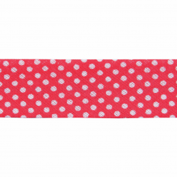 Red 20mm Polka Dots Cotton Bias Binding  