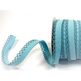 Light Turquoise 12mm Fany Lace Edge Plain Double Fold Bias Binding