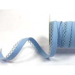 Pale Blue 12mm Fany Lace Edge Plain Double Fold Bias Binding
