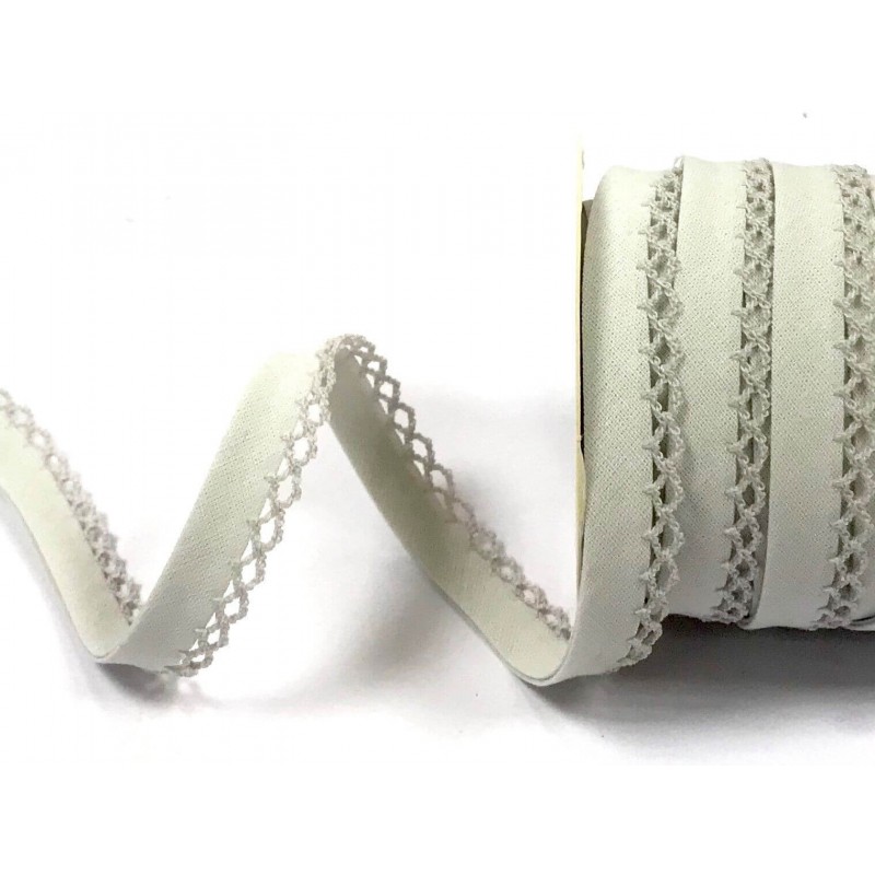 12mm Fany Lace Edge Plain Double Fold Bias Binding