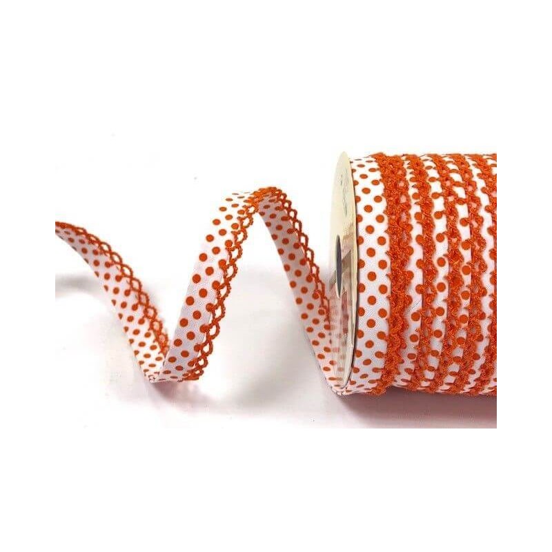 12mm Fany Lace Edge Polka Dots Double Fold Bias Binding Trim Picot Crochet