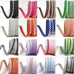 12mm Fany Lace Edge Polka Dots Double Fold Bias Binding Trim Picot Crochet