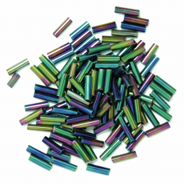 Rainbow 6mm Glass Bugle Beads  18 Colours 