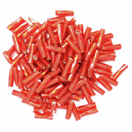 Red Twisted Bugle Glass Beads 7mm 7 Colours 