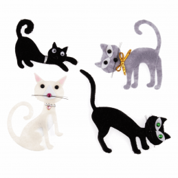 Trimits Craft For Occasions Stick On  Animals Embellishments Scrap Booking Cat Pack Of 4