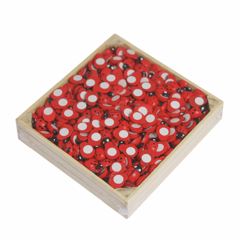 500 Ladybirds Ladybugs Wooden Crate Self Adhesive Stick On