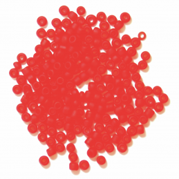 Red Frosted Rocailles Glass Beads 2mm 7 Colours 