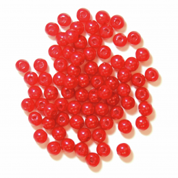 Red 4mm Pearl Plastic Beads 7g Craft Factory