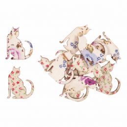 Trimits Craft For Occasions Stick On Wooden Embellishment Scrap Booking Floral Cats Pack Of 12