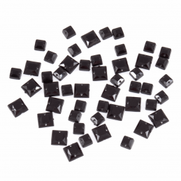 Trimits Oval & Square Sew On Gems Embellishments Scrapbooking Card Making Square 6 & 8mm Black x 20 
