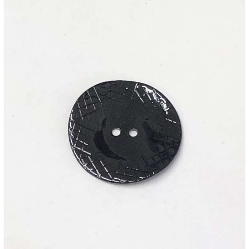 34mm Black Sketched Lines  Sea Shell Round Button Italian Design