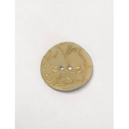 34mm Gold Scroll on Cream Sea Shell Round Button Italian Design