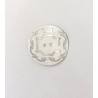 34mm Silver Scroll on White Sea Shell Round Button Italian Design