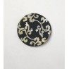 34mm Pearl Floral Vine on Black Sea Shell Round Button Italian Design