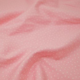 100% Cotton Poplin Fabric Rose & Hubble 3mm Stars & Spots Baby Pink    