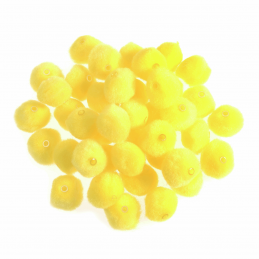 Yellow 50 x Pom Poms With Threading Hole 12mm or 25mm Trimits