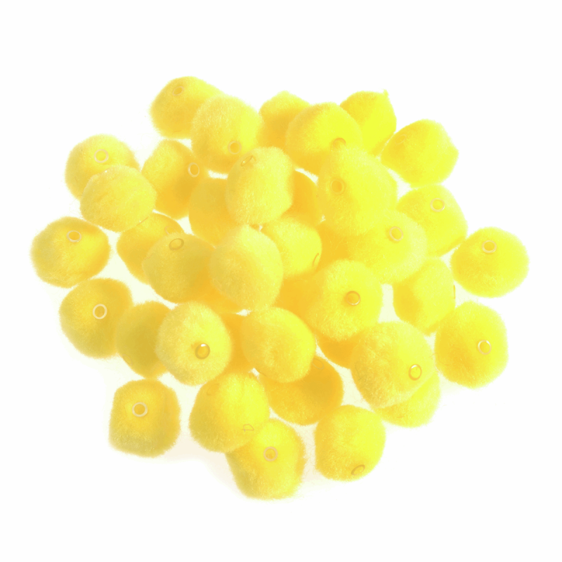 50 x Pom Poms With Threading Hole 12mm or 25mm Trimits