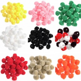 50 x Pom Poms With Threading Hole 12mm or 25mm Trimits