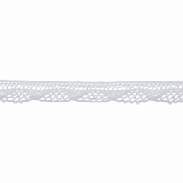 White Bowtique Vintage Detailed Fine Lace Trim Ribbon 12mm x 5m Reel