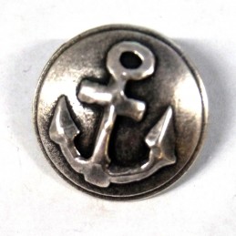 28mm Nautical Anchor Round Dome Metal Button Shield