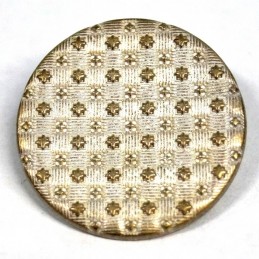 27mm Embossed Cross Hatch Round Metal Button Antique Style