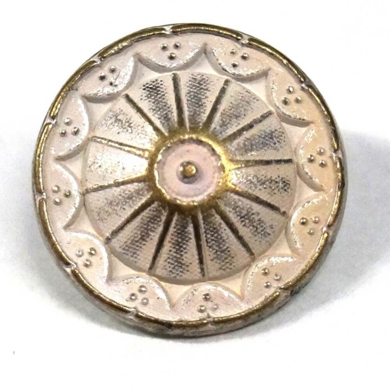 15mm Decorative Spoked Shield Round Metal Button Antique Style