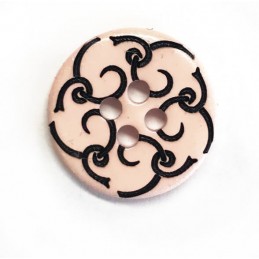 Small Pink Flower Button 18mm Italian Design