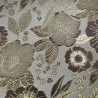 Metallic Brocade Fabric Embroidered Silky Satin Floral Flower Curtain