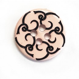 Large Pink Flower Button 28mm Italian Design