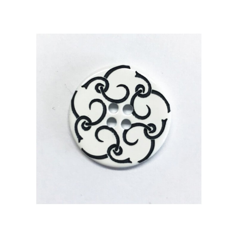Small White Flower Button 18mm Italian Design
