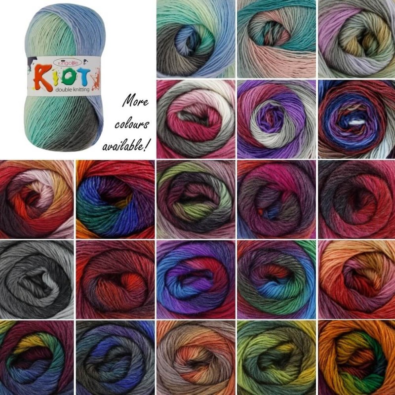 King Cole Riot DK Knitting Yarn Knit Wool 100g Ball Acrylic