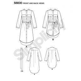 Simplicity Sewing Pattern 8830 Women's Petite Dress Shirt