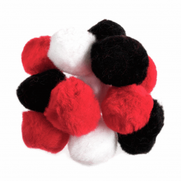 50 x 35mm Pom Poms Embellishments Craft Trimmings Accessories Trimits Assorted Black White Red