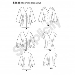 Simplicity Sewing Pattern 8838 Misses'/Miss Petite Shirt
