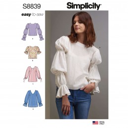 Simplicity Sewing Pattern 8839 Misses' Pullover Tunic or Tops