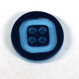 Two Tone Blue Sew Through Button Fastening 11mm Wide