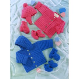 Knitting Pattern James C Brett UKHKA12 DK Baby Cardigans Gloves & Mittens