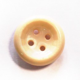 Cream Shiny Flat Back Button Fastening 27mm Wide