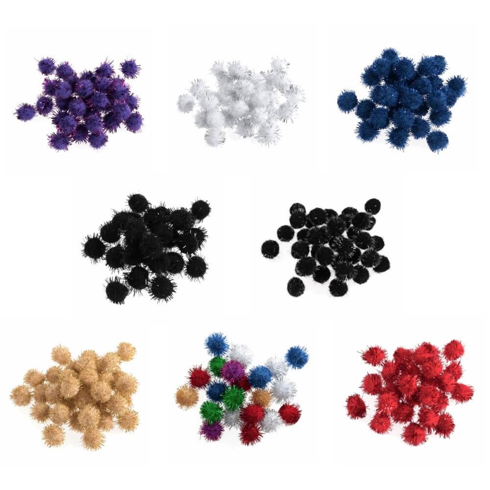 100 x 6mm Pom Poms Embellishments Craft Trimmings Accessories Trimits