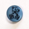 Teddy Bear On Purple Shank Back Button Fastening 13mm Wide