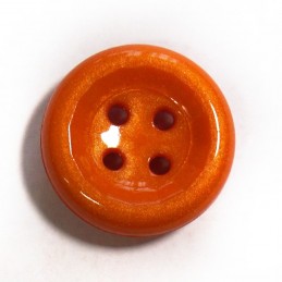 Orange Shiny Dome Back Button Fastening 23mm Wide