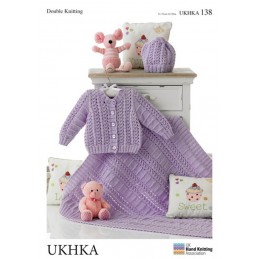 Knitting Pattern James C Brett UKHKA138 DK Baby Cardigan & Blanket