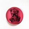 Teddy Bear On Pink Shank Back Button Fastening 15mm Wide