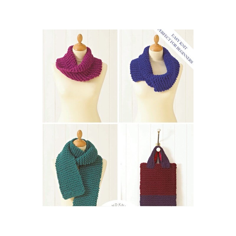 Knitting Pattern James C Brett UKHKA156 Super Chunky Scarves & Bags