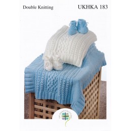 Knitting Pattern James C Brett UKHKA183 DK Blanket & Booties