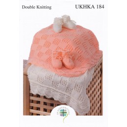 Knitting Pattern James C Brett UKHKA184 DK Blanket & Booties