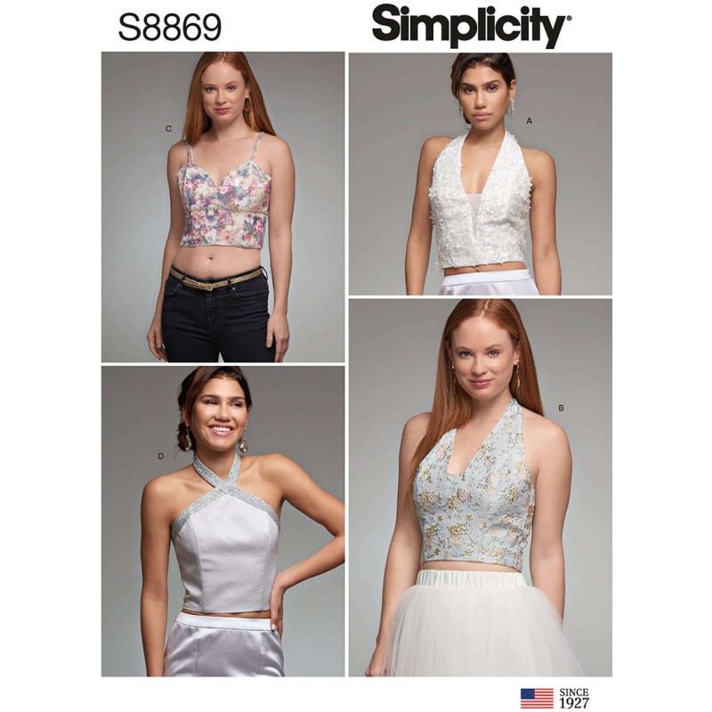 Simplicity Sewing Pattern 8869 Misses Special Occasion Lined Fitted Tops